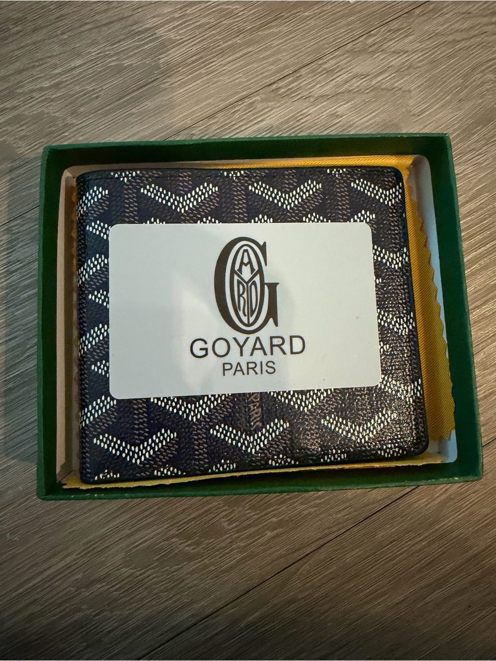 Goyard Navy and White Card Holder Wallet